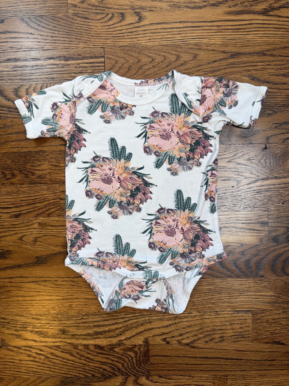 kate quinn Girls Cactus Floral Bamboo Collection Short Sleeve One Piece 12-18M